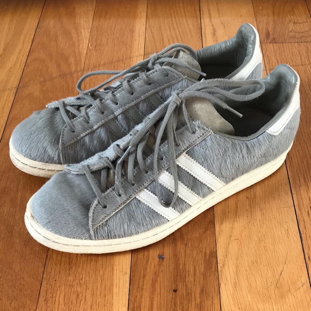 ADIDAS Men’s Campus 80s Gray Pony Hair Sneakers